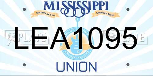 LEA1095 Mississippi License Plate