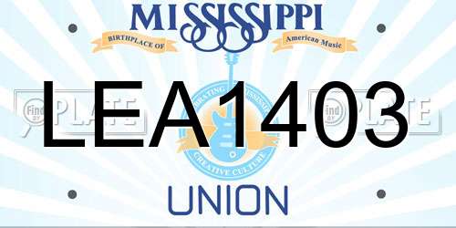 LEA1403 Mississippi License Plate