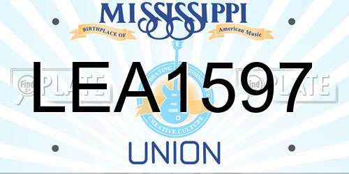LEA1597 Mississippi License Plate