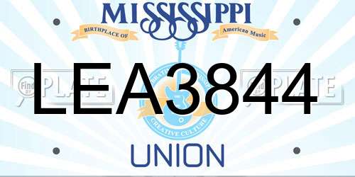 LEA3844 Mississippi License Plate