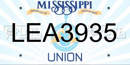 LEA3935 Mississippi License Plate