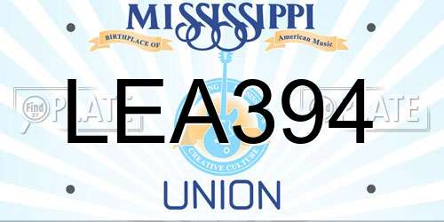 LEA394 Mississippi License Plate