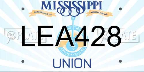 LEA428 Mississippi License Plate