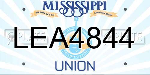 LEA4844 Mississippi License Plate