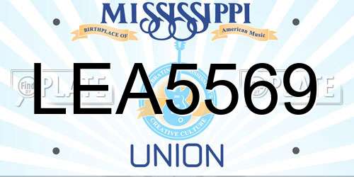 LEA5569 Mississippi License Plate