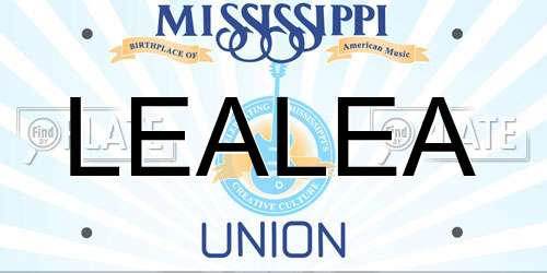 LEALEA Mississippi License Plate