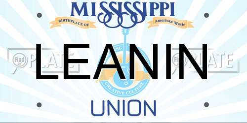 LEANIN Mississippi License Plate