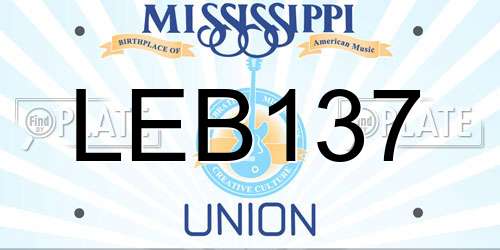 LEB137 Mississippi License Plate