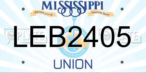LEB2405 Mississippi License Plate
