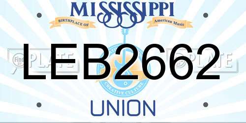 LEB2662 Mississippi License Plate
