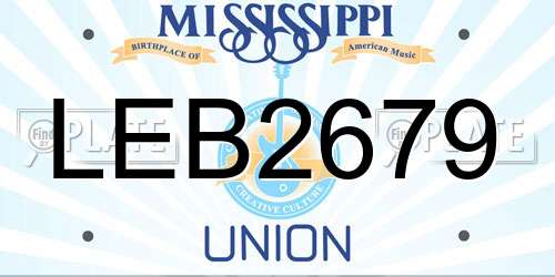 LEB2679 Mississippi License Plate