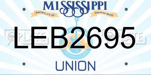 LEB2695 Mississippi License Plate