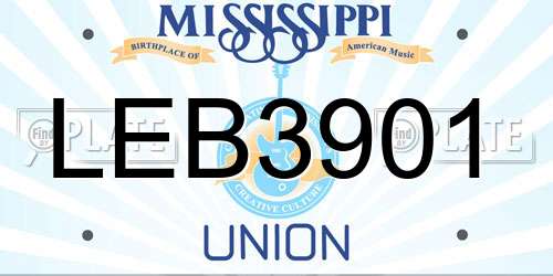 LEB3901 Mississippi License Plate