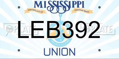 LEB392 Mississippi License Plate