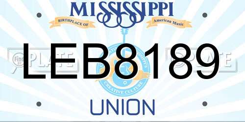 LEB8189 Mississippi License Plate