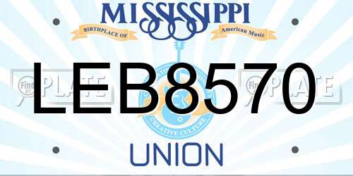 LEB8570 Mississippi License Plate