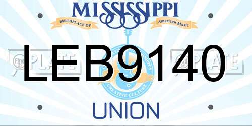 LEB9140 Mississippi License Plate