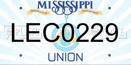 LEC0229 Mississippi License Plate