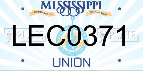 LEC0371 Mississippi License Plate