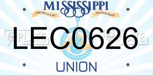 LEC0626 Mississippi License Plate