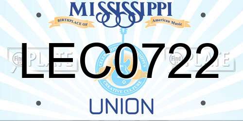 LEC0722 Mississippi License Plate