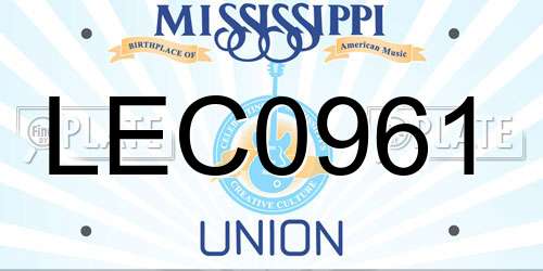 LEC0961 Mississippi License Plate