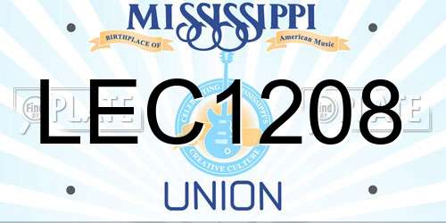 LEC1208 Mississippi License Plate