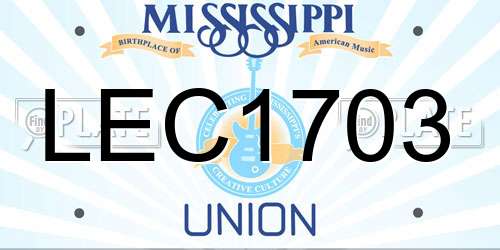 LEC1703 Mississippi License Plate