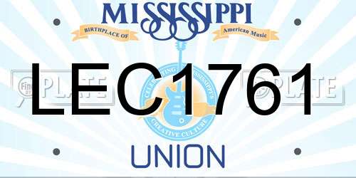 LEC1761 Mississippi License Plate
