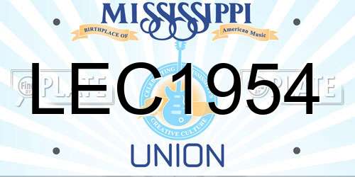 LEC1954 Mississippi License Plate