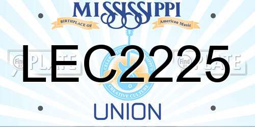 LEC2225 Mississippi License Plate