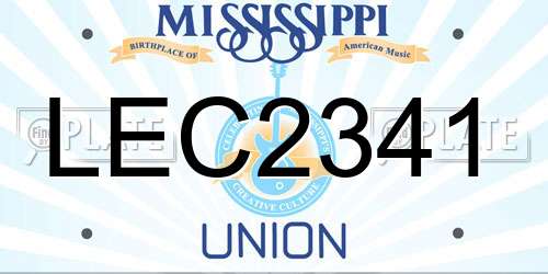 LEC2341 Mississippi License Plate
