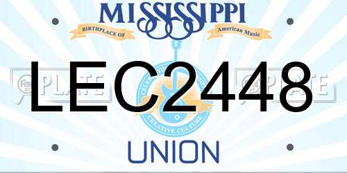 LEC2448 Mississippi License Plate