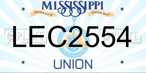 LEC2554 Mississippi License Plate