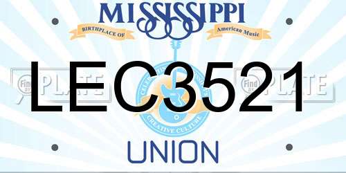 LEC3521 Mississippi License Plate