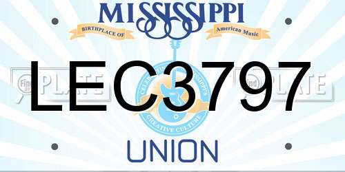 LEC3797 Mississippi License Plate