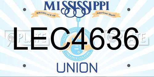 LEC4636 Mississippi License Plate