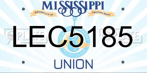 LEC5185 Mississippi License Plate