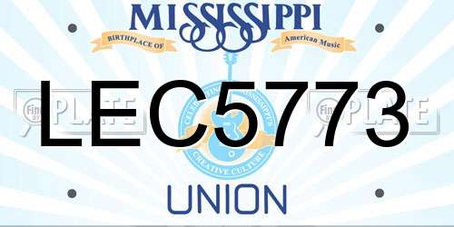 LEC5773 Mississippi License Plate