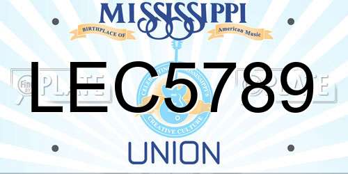 LEC5789 Mississippi License Plate