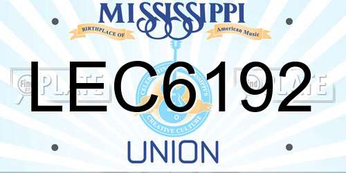 LEC6192 Mississippi License Plate