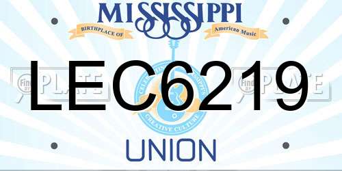 LEC6219 Mississippi License Plate