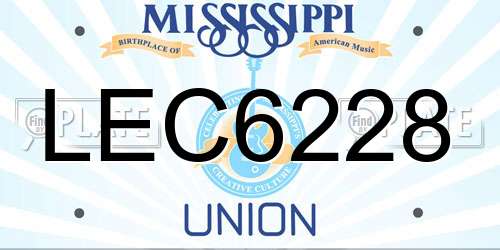 LEC6228 Mississippi License Plate