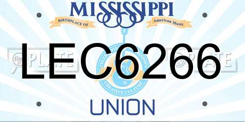 LEC6266 Mississippi License Plate
