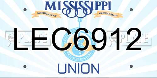 LEC6912 Mississippi License Plate