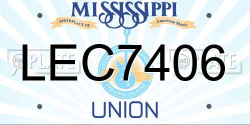 LEC7406 Mississippi License Plate
