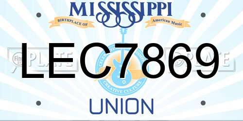 LEC7869 Mississippi License Plate