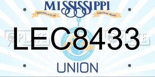 LEC8433 Mississippi License Plate
