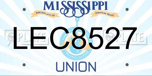 LEC8527 Mississippi License Plate