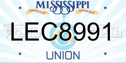 LEC8991 Mississippi License Plate